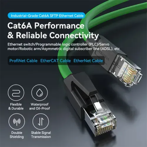 Vention IBPGG 1.5M Cat6A SFTP Patch Cord Cable Green
