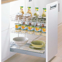 WellMax 3-Layer Stainless Steel Soft-Closing Basket