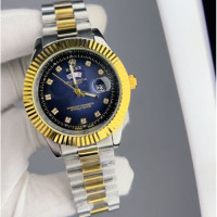 Rolex Quartz Movement Gold + Silver Wrist Watch