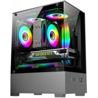 Aptech CS40 3 ARGB Fans Desktop Gaming Case Black