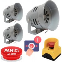 SOS Emergency Panic Alarm Package ( 3 Sounders + 1 Panic Button)