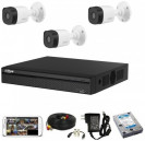 CCTV Package Dahua DH-HCVR4104HS 4-CH DVR 3 Pcs Camera