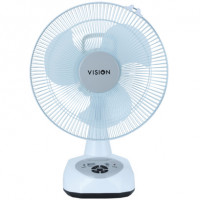 Vision 12" Rechargeable Table Fan with USB Charger