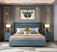 Elegant Artificial Leather Bed