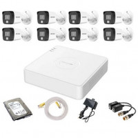 CCTV Package 8-CH Hikvision DVR 8-Pcs Star Light Camera