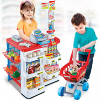 Kids Supermarket Pretend Play Trolley Toy Set